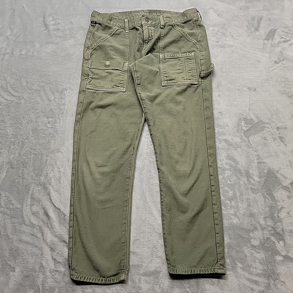 Citizens Of Humanity Pants Womens 26 Green Utility Carpenter Made In USA